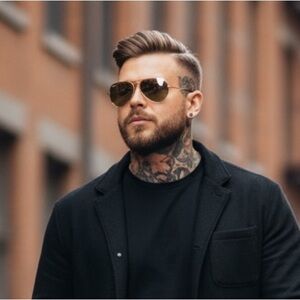 Ray-Ban Gold Frame Aviator Sunglasses with Brown Lenses